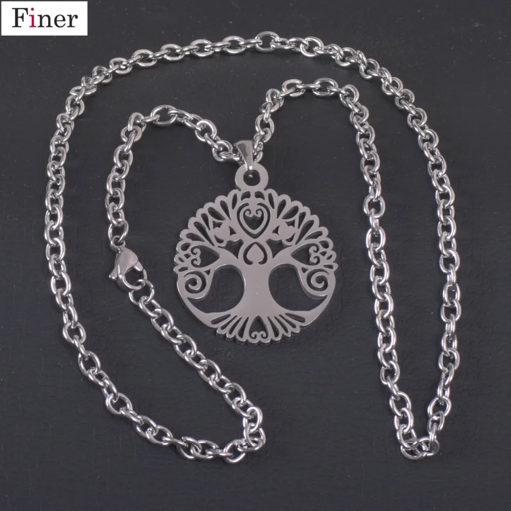 

2018 round hollow wishing tree pendant necklace life tree Tree Of Life pendant necklace silver colorolor jewelry fashion cute we