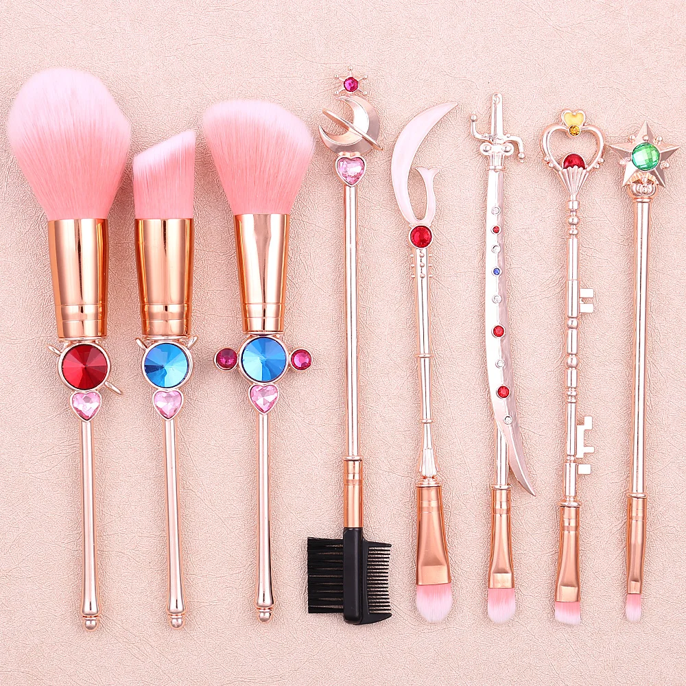 

Classical Anime Sailor Moon Makeup Brushes Metal Handle Foundation Powder Blush Smudge Shader Multifunction Brush Beauty Tool