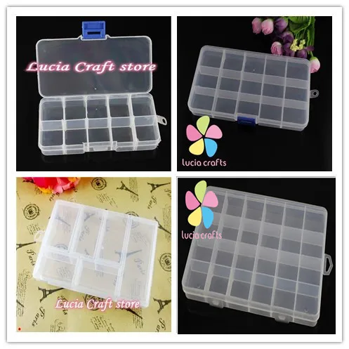 

Lucia crafts 1piece/lot Multi option Plastic Transparent Box Jewelry Beads Storage Case Organizer Crafts 19040018