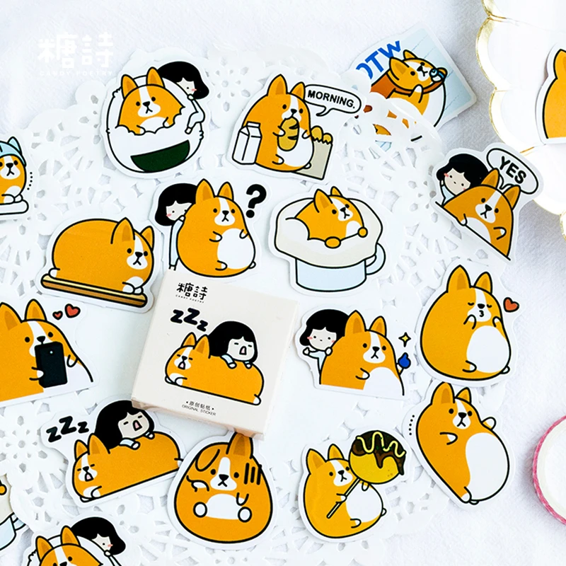 

Mo.Card small cute dog mini paper diary sticker Scrapbooking Decoration label 1 lot = 1 pack = 45 pcs
