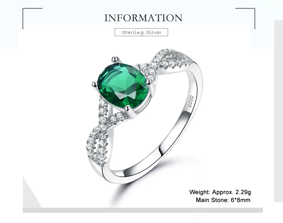 UMCHO Emerald 925 sterling silver rings for women RUJ099E-1-pc (2)