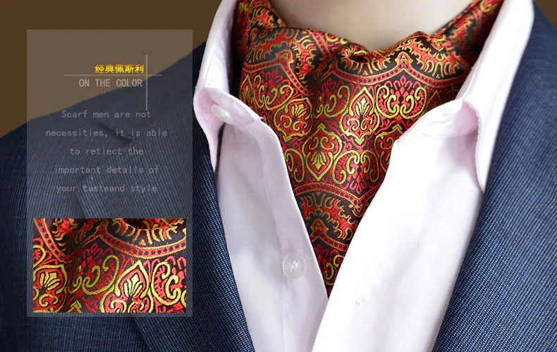 Мужской винтажный Свадебный формальный галстук Ascot Scrunch самостоятельно галстуки джентльмен полиэстер шелк шарфы для шеи галстук Роскошный узор Пейсли - Цвет: 20