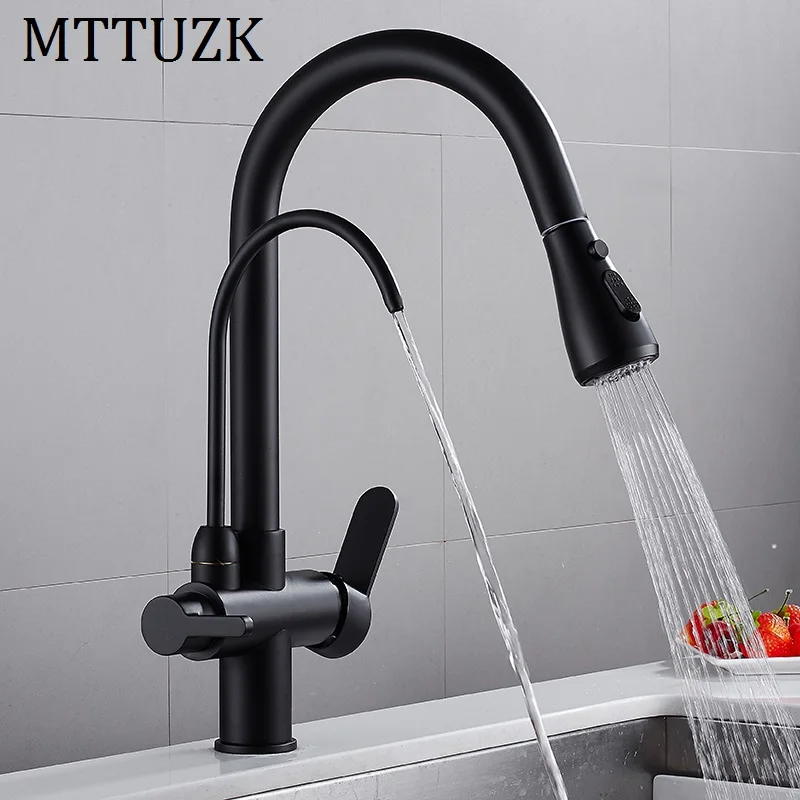 Латунный Смеситель для горячей и холодной воды MTTUZK 3 в 1 кухонный кран чистый