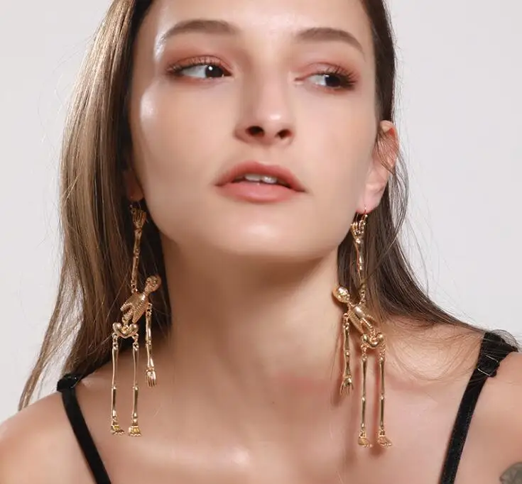 

Timlee E217 New Originality Exaggeration Skeleton Earring Metal Dangle Earrings,Popular Accessories Wholesale