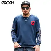 GXXH ブランドスウェットメンズカジュアル服ビッグトール特大 XXL-7xl 暖かい綿毛クルーネックスウェットヒップホップ男性トップス