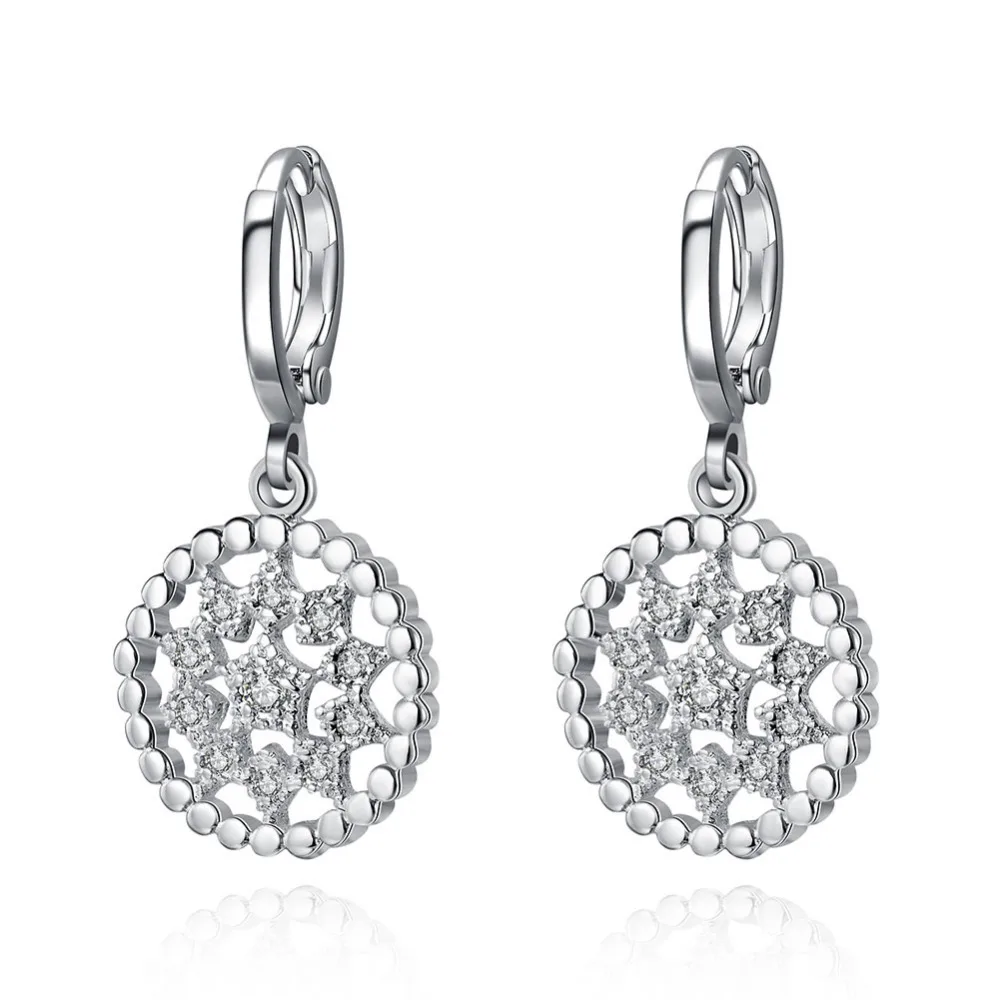

2015new 925 sterling silver loverly sweet heart with stone pendant drop hook earring for women lady's fashion jewerly wholesale