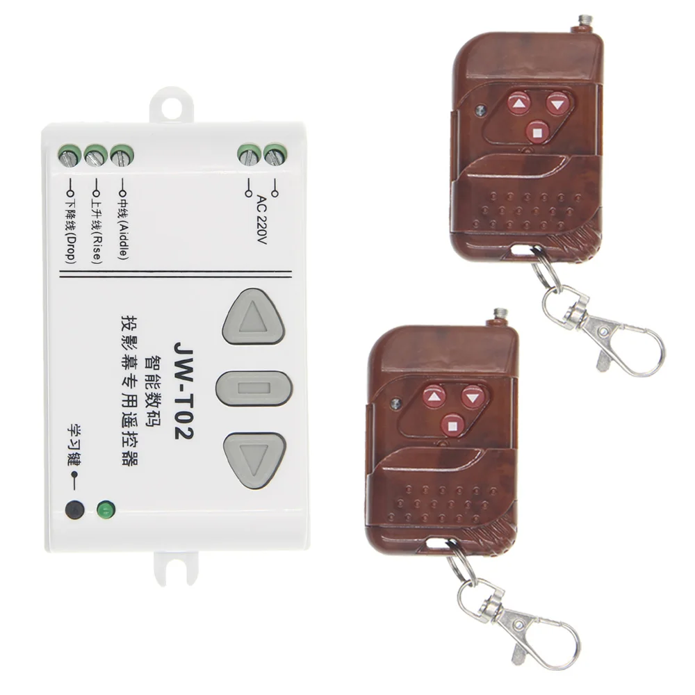 

AC 220V Wireless Remote Control Switch Motor Inversion Forward/Reverse/Stop for Shutters/Gate/Projection Screen