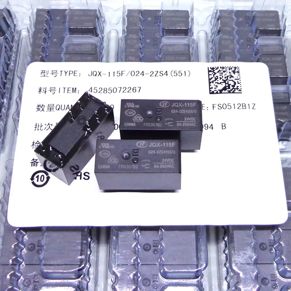 Реле HF HF115F 10 шт. реле 5 В 12 24 100% новое и оригинальное 012 024 2ZS4 551 8A 2CO В|Реле| |