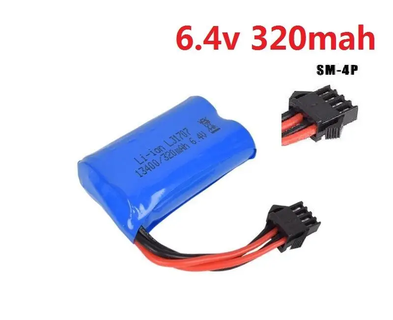 YUKALA 6,4 v 1000 mah/800 mah/750 mah/500 mah/320 mah литий-ионный аккумулятор JST SM4P plus для wltoys rc автомобиля L959 18628 - Цвет: Цвет: желтый