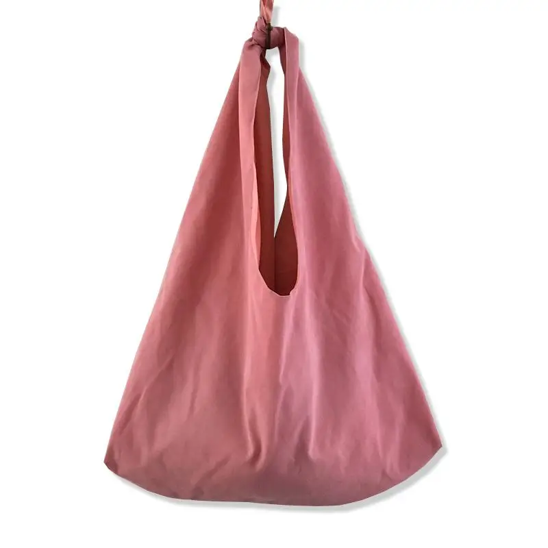 Estelle Wang Hobos Ретро темно-коричневая ручная Одиночная Большая вместительная сумка из искусственной замши завязанная багажная сумка через плечо - Цвет: Pink
