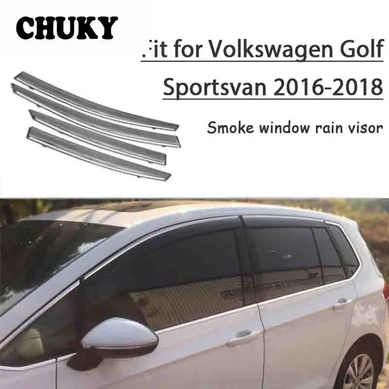 Chuky 4 шт. стайлинга автомобилей окно, маркизы приюты дождь щит для Volkswagen Golf Sportsvan/SV 2016 2017 2018 аксессуары