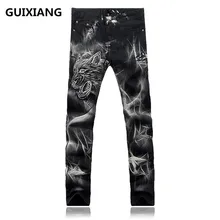 2017 new style trousers Men’s 100% cotton straight embroidery jeans Men’s high quality brand jeans men black colors jeans