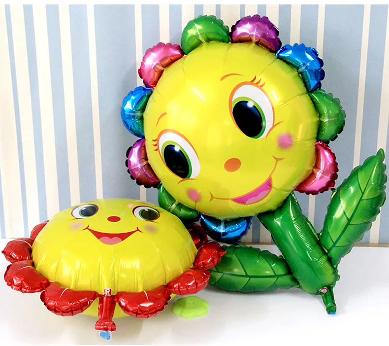 

Decorate your baby birthday party birthday decorations aluminum membrane large-sized smiling sunflower number balloon