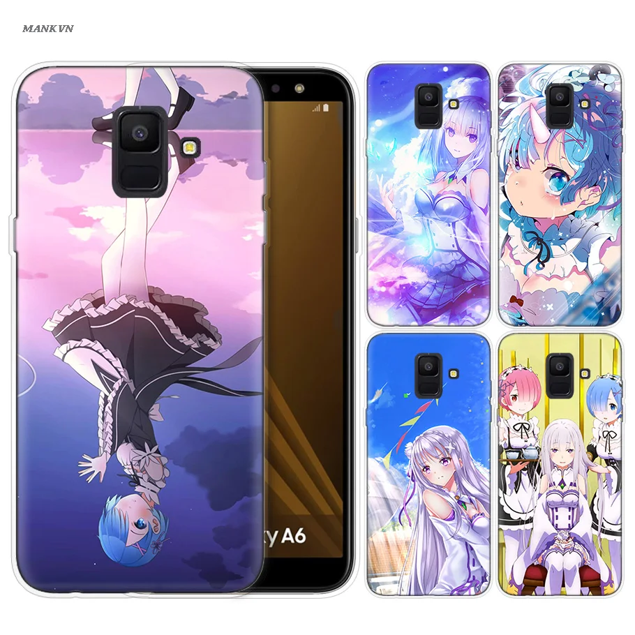 

Anime Rem Re Zero Emilia Pattern Case for Samsung Galaxy Note 8 9 J4 J6 J8 A6 A8 A7 A9 Star Lite S8 S9 Plus 2018