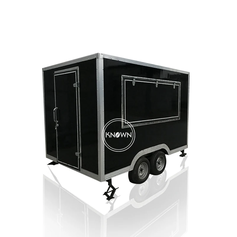 

Big Spa Fast Food Cart Catering Trailer Square Shape Food Truck Mobile Kitchen For Hot Dog Bubble Tea Coffee Ice Cream