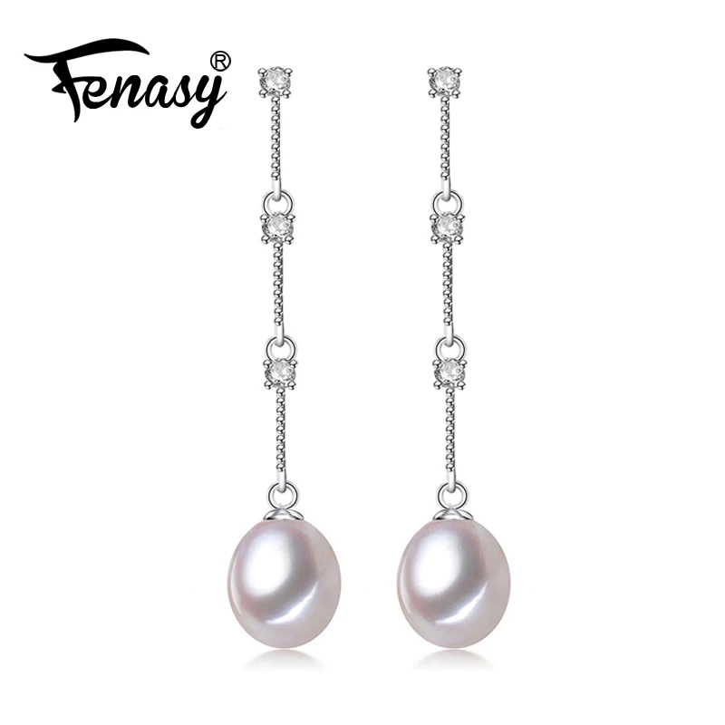 

FENASY drop earrings,Freshwater Pearl Earrings,925-sterling-silver Long Earrings Jewelry Aliexpress wedding fine jewelry