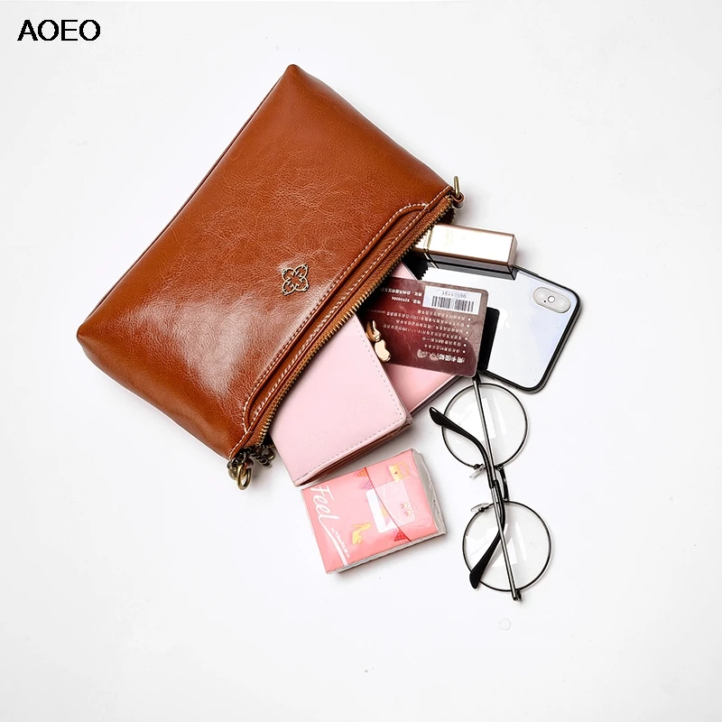 AOEO клатч с масляным воском, женская сумка-конверт из спилка, хорошее качество, женские кошельки на плечо и сумки, женская сумка через плечо