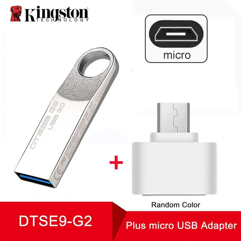 kingston флеш-накопитель USB 3,0, 32 ГБ, 64 ГБ, 128 ГБ, флешка, металлический, на заказ, сделай сам, логотип, дропшиппинг, персонализированный подарок, DJ Cle USB - Цвет: G2 Plus OTG Adapter