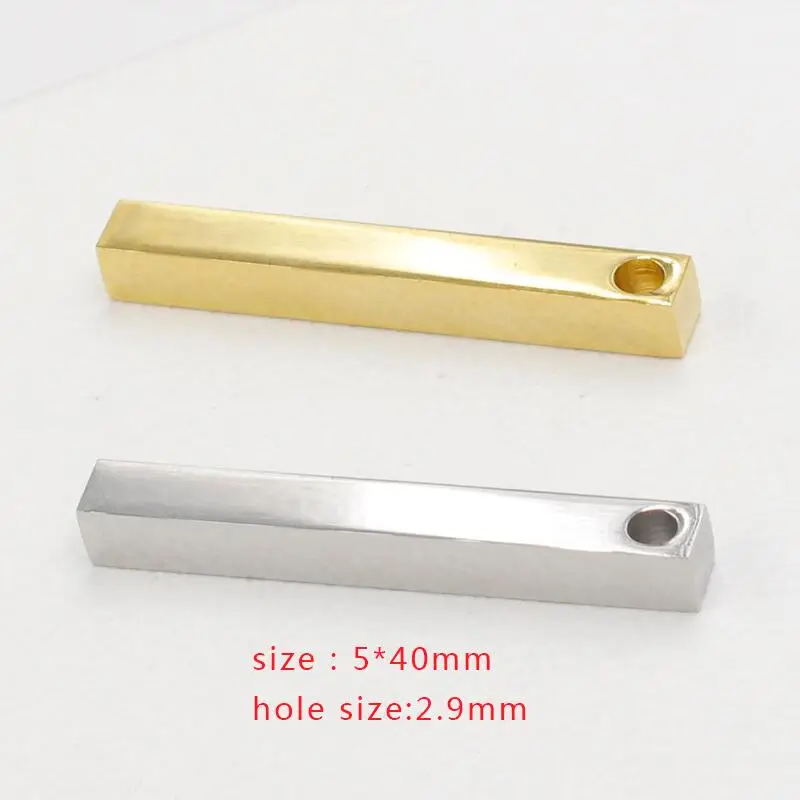 Fnixtar 20pcs/lot 5*40mm Stainless Steel Stamping Bar Blank Long Square Pendant Charms DIY Jewelry Making Pendants | Украшения и