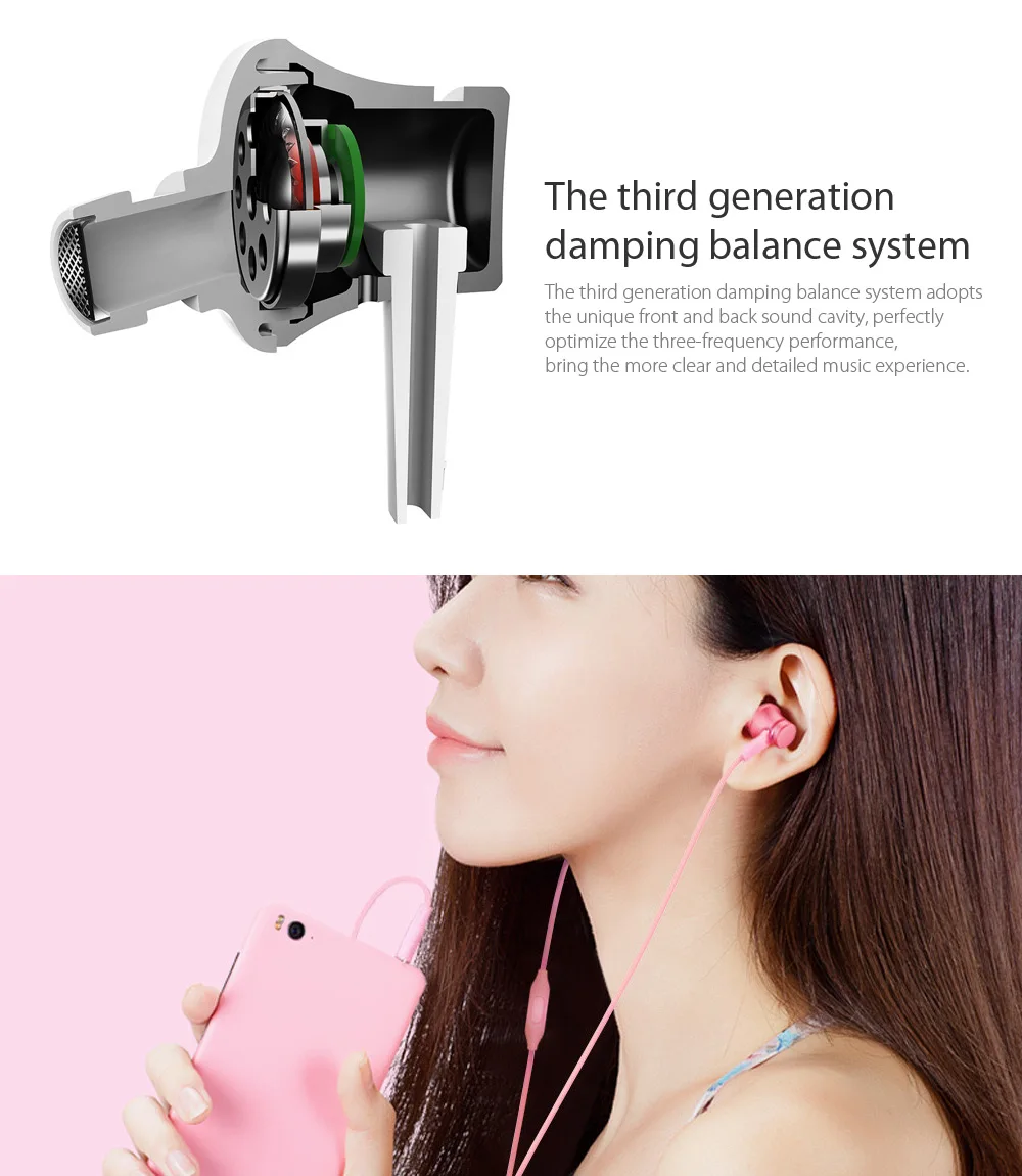 Xiaomi, круглый кабель, цветной, 1,2 м, длинный поршень, наушники, свежая версия, две пары затычек для ушей с микрофоном для женщин и мужчин