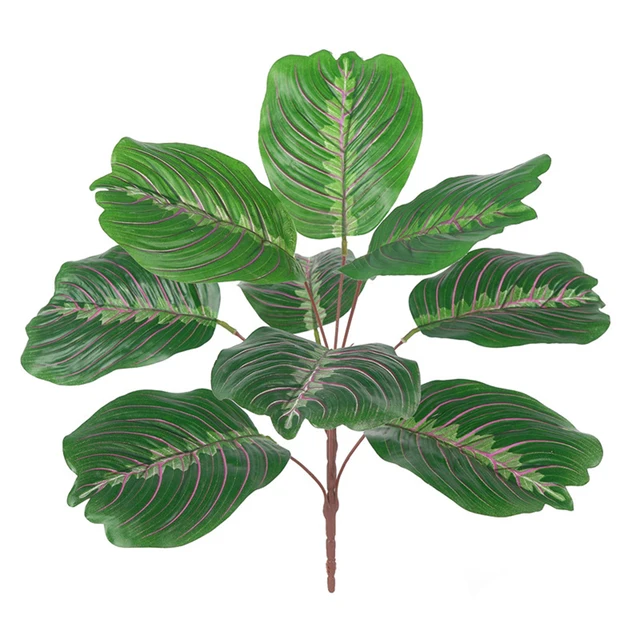 1PC Artificial Flowers Green Leaf Plastic Plants Fake Leaf Foliage Bush