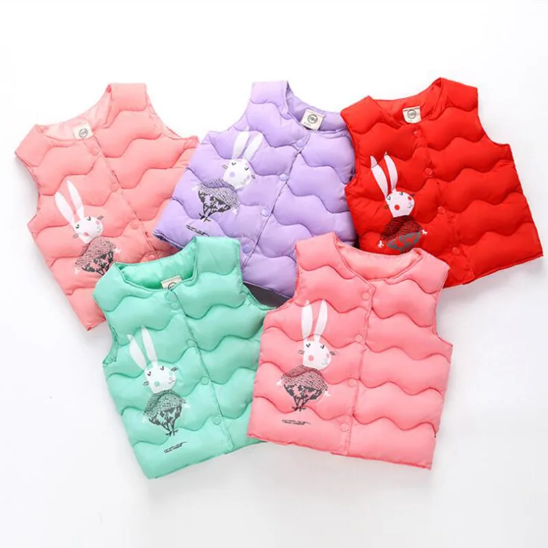 winter cotton vests for boys kids waistcoat thick rabbit vests for girls children clothes  (2)