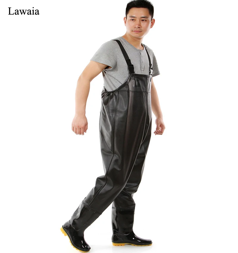 Lawaia Half Body Wader Fishing Waterproof Fishing Pants For Men Thick Cowhide Pattern Water Wading Fishing Siamese Rain Pants Lawaia Half Body Wader Fishing Waterproof Fishing Pants For Men Thick Cowhide Pattern Water Wading Fishing Siamese Rain Pants
