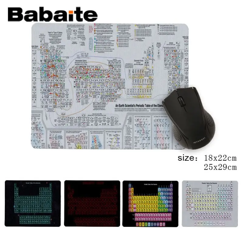

Babaite New Printed Periodic Table of Elements Customized laptop Gaming mouse pad DIY Design Pattern Game No Lockedge mousepad