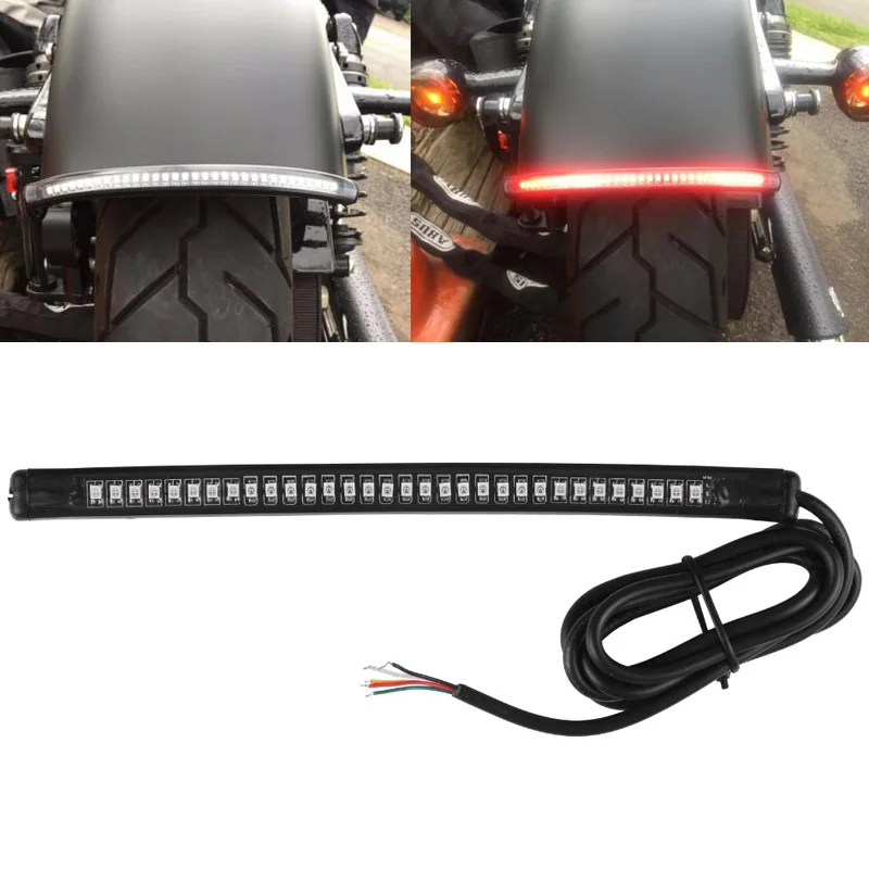 

Flexible Tail Light Turn Signal Brake License Plate Indicator LED Strip Universal Fits For Harley Honda BMW Motorcycles Cars