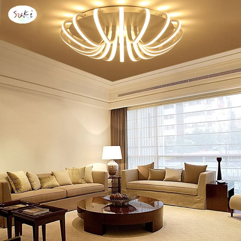 Round living room ceiling lamp Modern minimalist dining room living room lamp aluminum bedroom