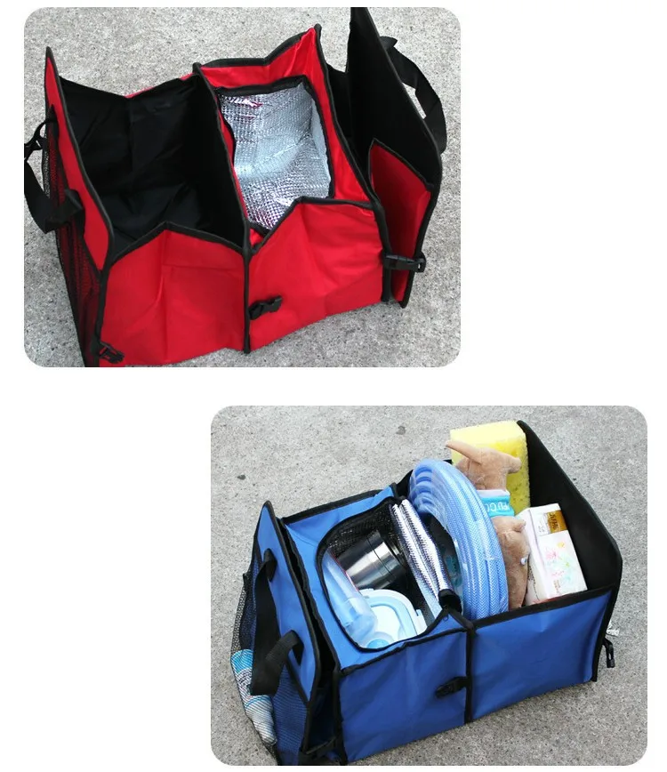 Автомобильный органайзер для багажника, прочный Автомобильный задний складной портативный ящик для хранения продуктов питания, многофункциональные инструменты, органайзер для автомобиля, портативные сумки для хранения