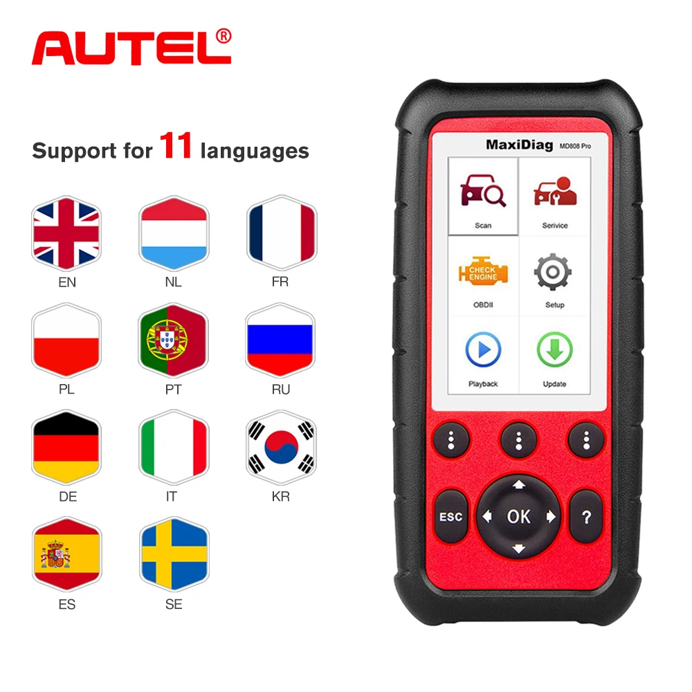 Goede Autel MD808 Pro Alle Systeem OBD2 Scanner Auto Diagnostic Tool Combinatie van Motor, Transmissie beter dan Launch x431