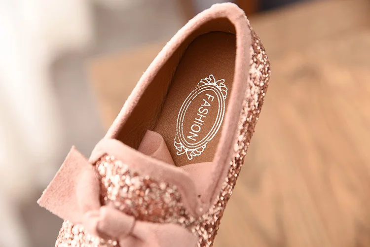 princess shoes spring and autumnfashion new Korean children's peas shoes girls single shoes diamond Girls leather shoes