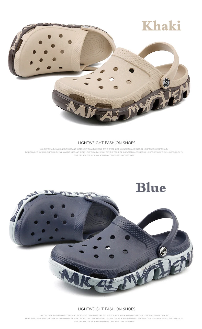 SERENE Brand Croc Summer Casual Sandals New Man Aqua Clog Slipper Hot Male Band Sandalias Swimming Shoe Ocean Beach Garden Shoes (20)