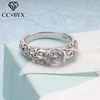 CC Vintage anneaux pour femmes palais motif bague en argent zircon cubique mariage fiançailles bijoux de mariée livraison directe CC1495 ► Photo 1/6