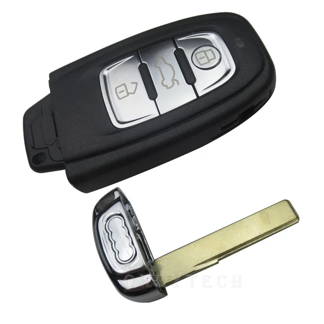 OkeyTech 3 Buttons Smart Remote Car Key Shell For Audi A6 A4 A3 A1 RS5 Q5 Quattro Auto Key Case Cover Replacement
