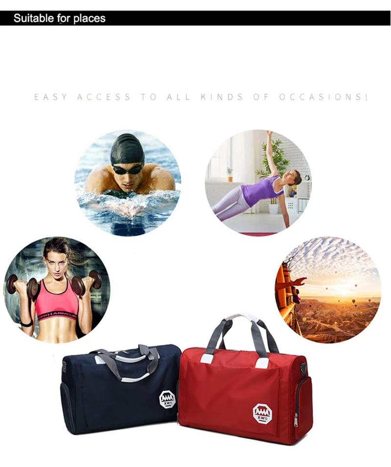 Stylish Outdoor Waterproof Nylon Sports Gym Bags Men Women Girls Training Fitness Travel Handbag Yoga Mat Bag Sac Sport (25)