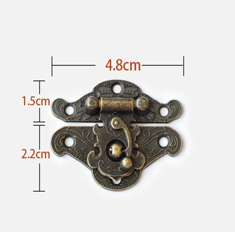 2 комплекта Ретро винтажная декоративная шкатулка с замком для ювелирных изделий античный латунный замок с защелкой для груди аксессуары для подарочной коробки
