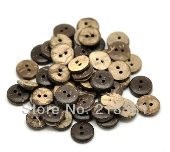 

400pcs Brown Coconut Shell 2 Holes Sewing Buttons Scrapbooking 10mm