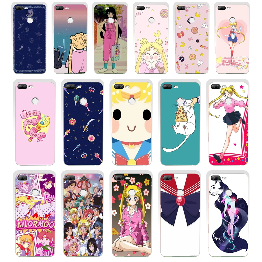 

220SD Fashion Cartoon Sailor Moon Case Cover gift Soft Silicone Tpu Cover phone Case for huawei Honor 8 9 Lite 8X p 9 lite 2016