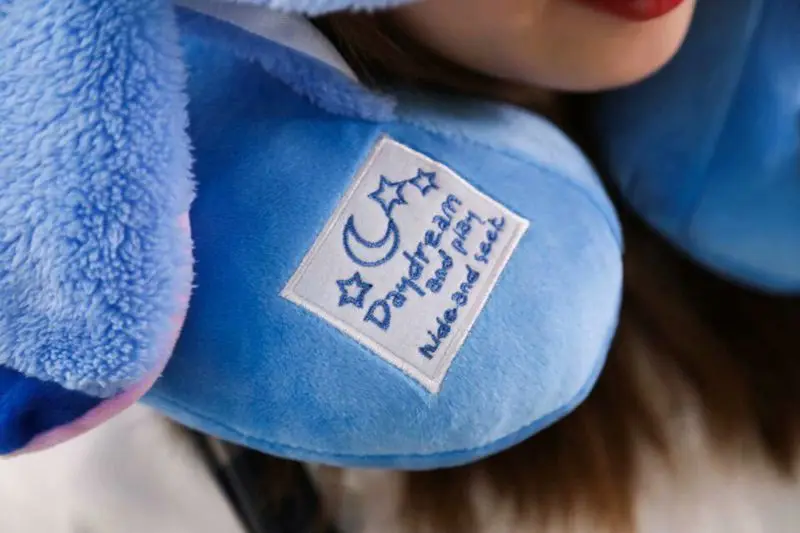 Disney Stitch plush doll car travel neck pillow hat u-shaped pillow office nap pillow portable aircraft sleep lady neck pillow