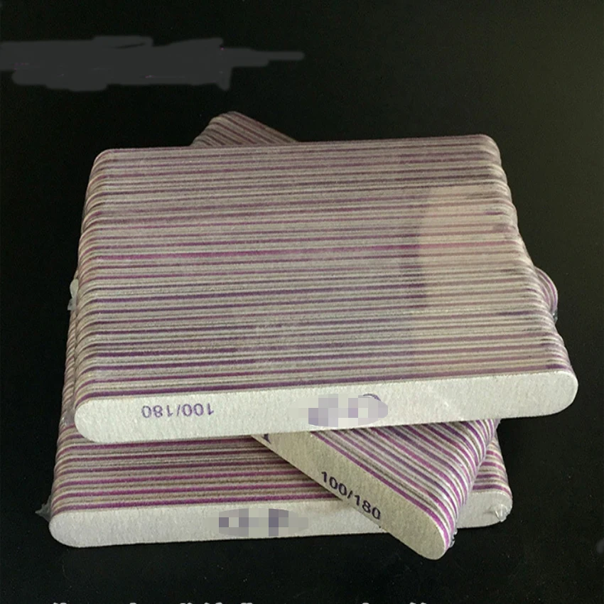 

50PCS Wholesale Grey Nail Art File 100/180 Buffer Nail Art Sanding Files Salon Manicure UV Gel Tip Pedicure Tool Lime