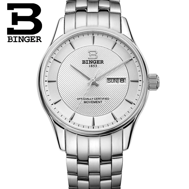Аутентичные Switzerland BINGER мужские модные автоматические механические сапфировые мужские деловые часы с ветром водонепроницаемые настольные часы - Цвет: 04
