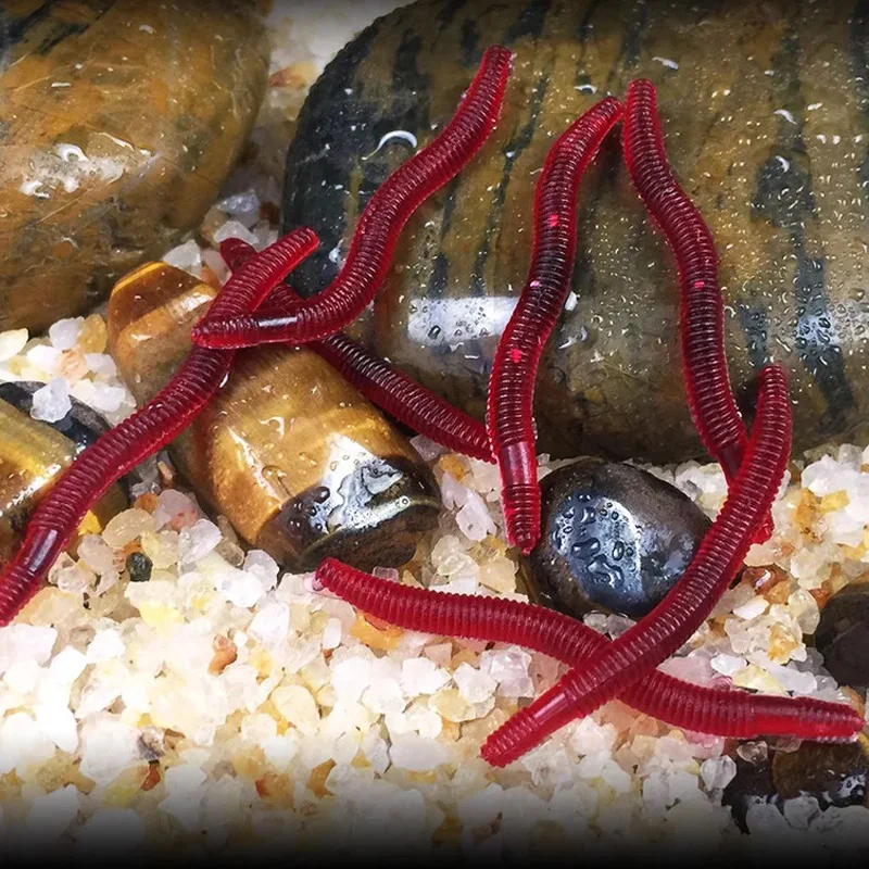 50pcs/lot Artificial Earthworm Fishing Lure 35mm Red Worm Maggot Soft Bait Lifelike Fishy Smell Lures Tackle Red attract 50pcs/lot Artificial Earthworm Fishing Lure 35mm Red Worm Maggot Soft Bait Lifelike Fishy Smell Lures Tackle Red attract