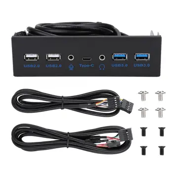 

Aluminium 1*type-c3.1+2*USB3.0+2*USB2.0 Audio Port Extension Drive Front Panel