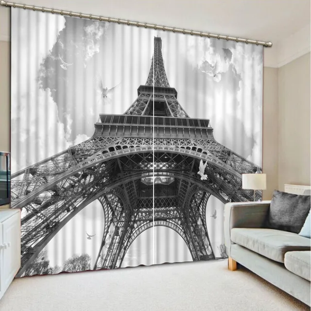 Personalizzare tende di lusso 3d Torre Eiffel tende oscuranti per la ... Personalizzare tende di lusso 3d Torre Eiffel tende oscuranti per la ...