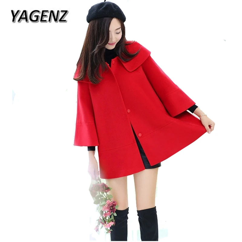 YAGENZ2017 Autumn Winter New font b Women b font Woolen font b Jackets b font Solid