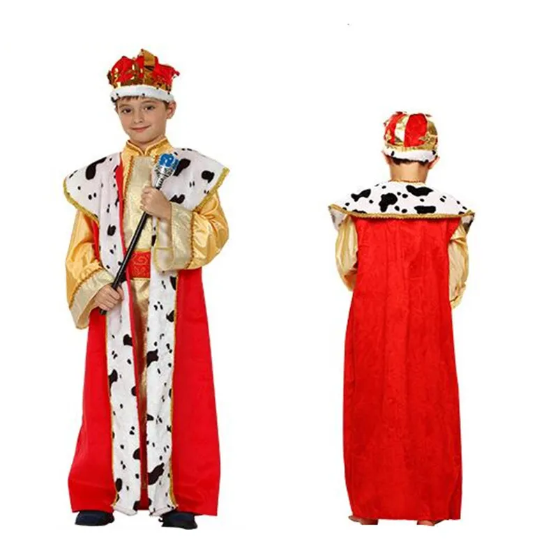 

Children Boys King Cosplay Costume Kids Coat Hat Performance Costumes Carnival Party Fancy Dress Decoration Purim Halloween