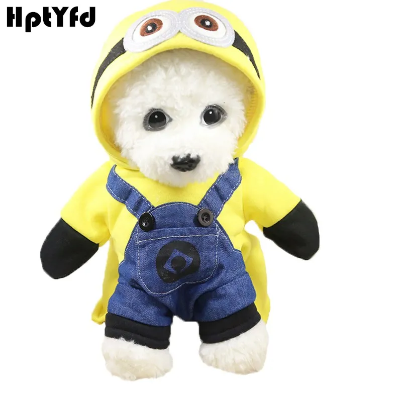 Small Dog Cat Clothes Minions Cartoon Cute Hoodie Pet Novelty Costume