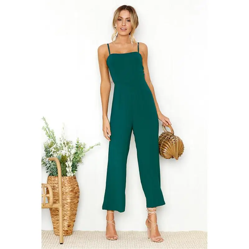 Sexy Camisole Jumpsuit backless office lady jumpsuit Summer Women Ankle